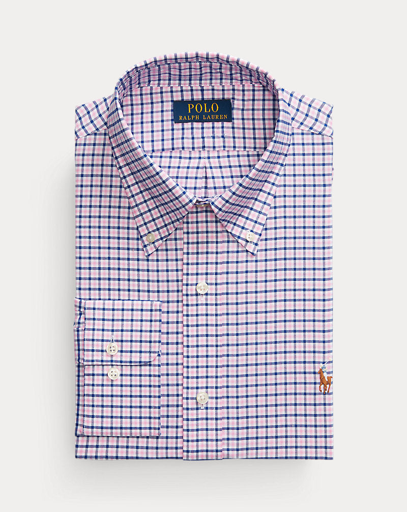 Custom Fit Checked Pinpoint Oxford Shirt Belaire Pink Blue Multi