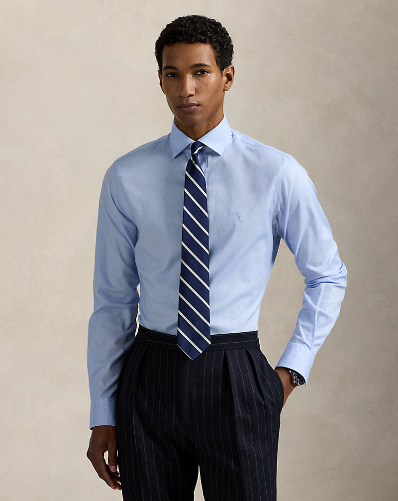 Custom Fit Textured Shirt Blue/White