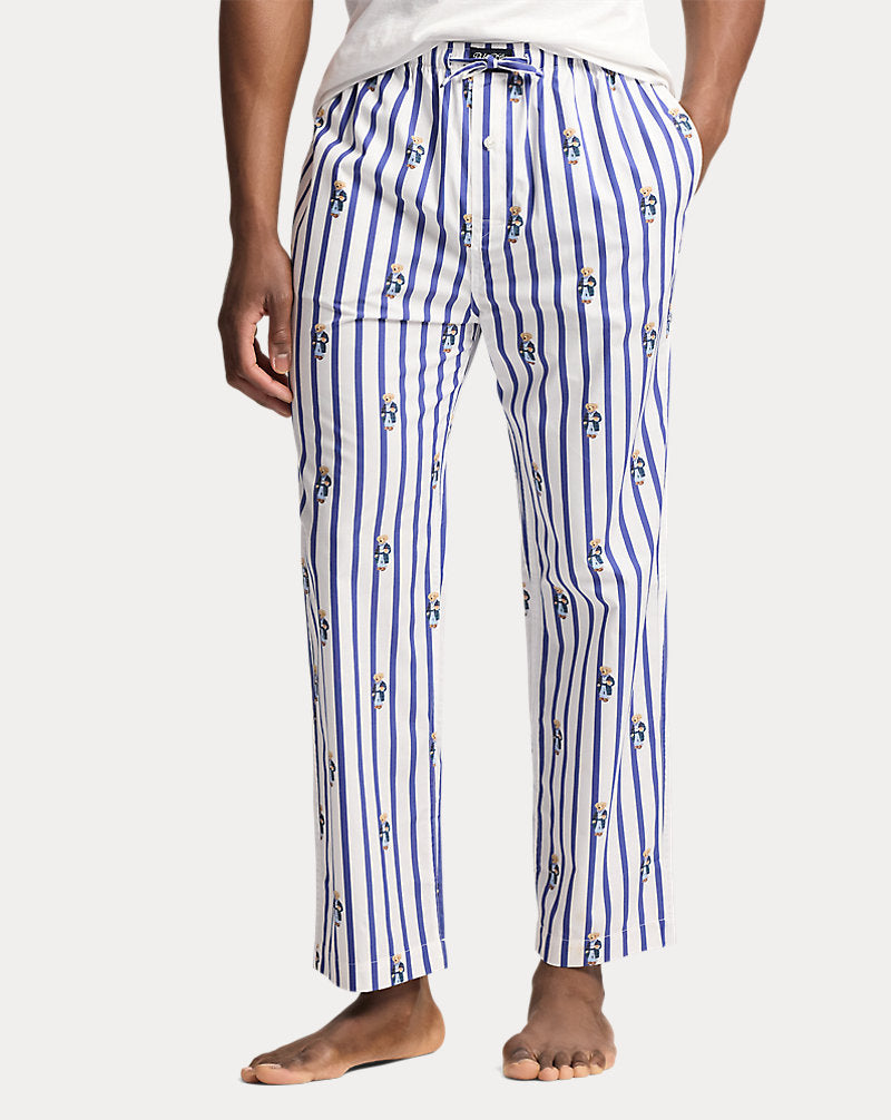 Polo Bear Striped Cotton Pyjama Trouser All Over Bear Stripe