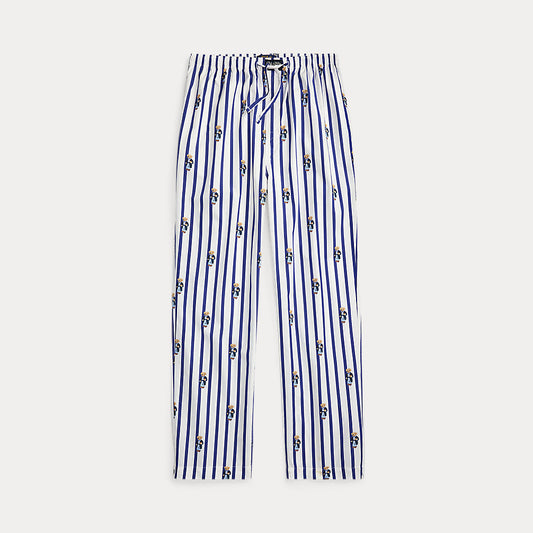 Polo Bear Striped Cotton Pyjama Trouser All Over Bear Stripe