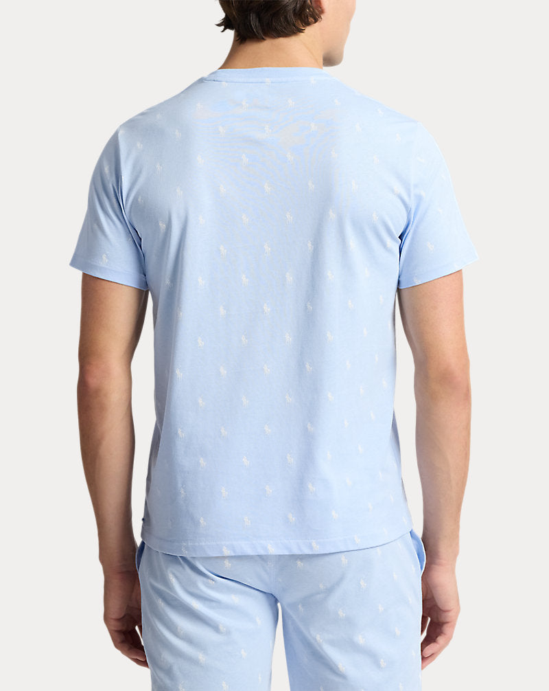 Allover Pony Cotton Jersey Sleep Shirt Office Blue