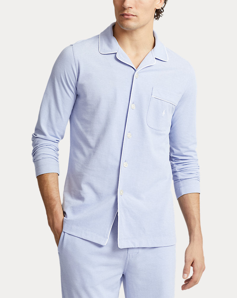 Cotton Mesh Pyjama Set Blue