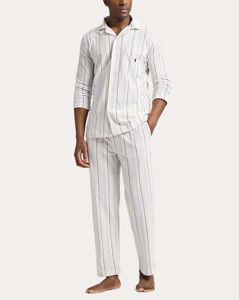 Cotton Mesh Pyjama Set Multi Stripe