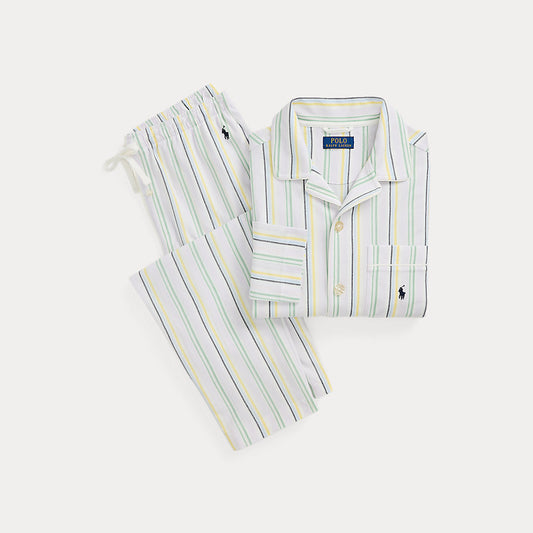 Cotton Mesh Pyjama Set Multi Stripe