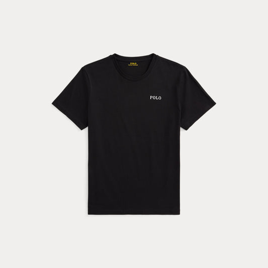 Cotton Jersey Sleep Shirt Polo Black Polo Tee