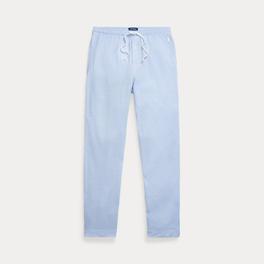 Mesh-Knit Cotton Pyjama Bottom Blue