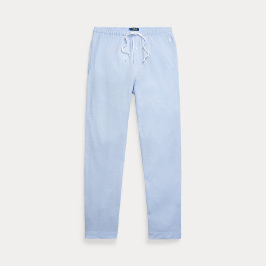 Mesh-Knit Cotton Pyjama Bottom Blue