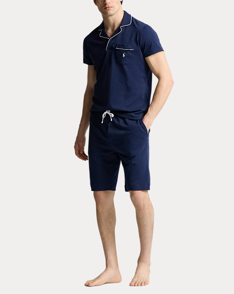 Cotton Interlock Sleep Set Cruise Navy Polo Set
