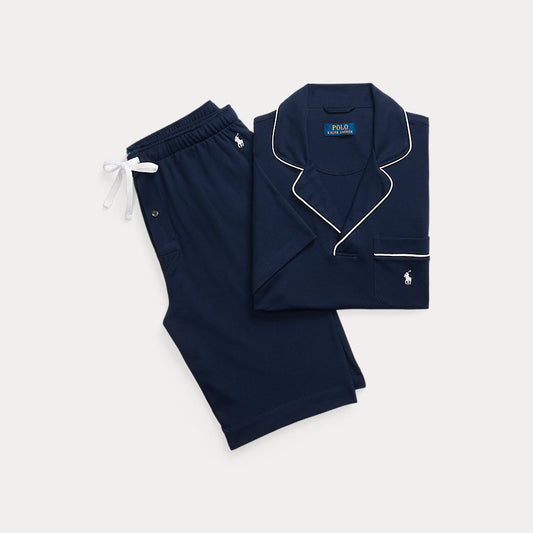 Cotton Interlock Sleep Set Cruise Navy Polo Set
