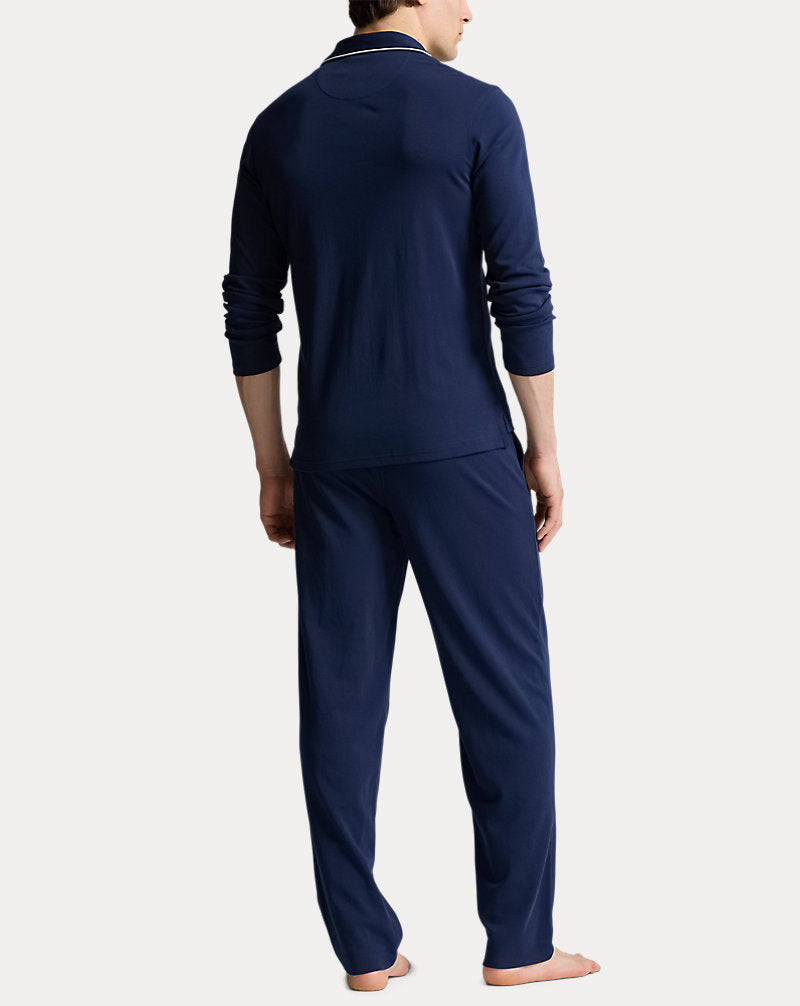 Cotton Interlock Pyjama Set Cruise Navy Polo Set
