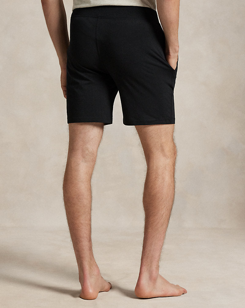 Slim Cotton Jersey Sleep Short Polo Black