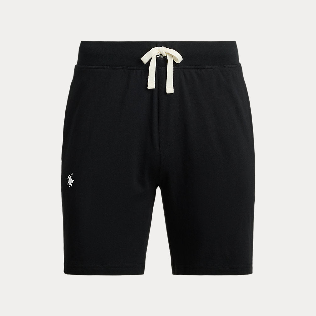 Slim Cotton Jersey Sleep Short Polo Black