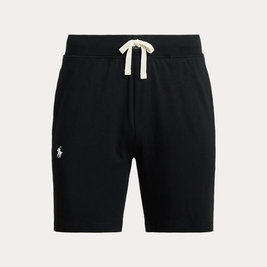 Slim Cotton Jersey Sleep Short Polo Black