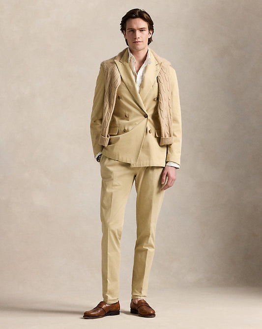 Stretch Chino Suit Trouser Tan