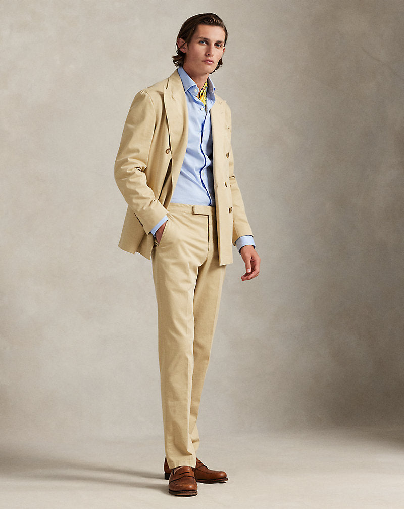 Garment-Dyed Stretch Chino Suit Trouser Tan
