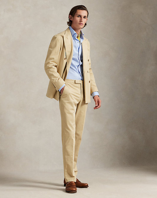 Garment-Dyed Stretch Chino Suit Trouser Tan
