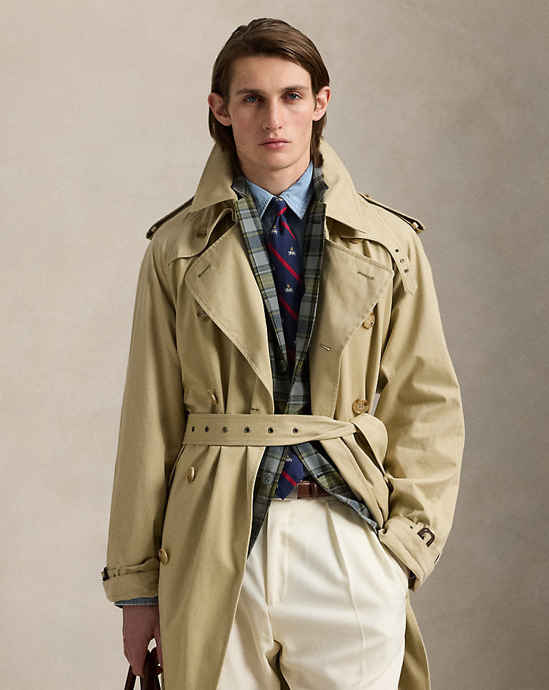 Lightweight Twill Trench Coat Hab Tan