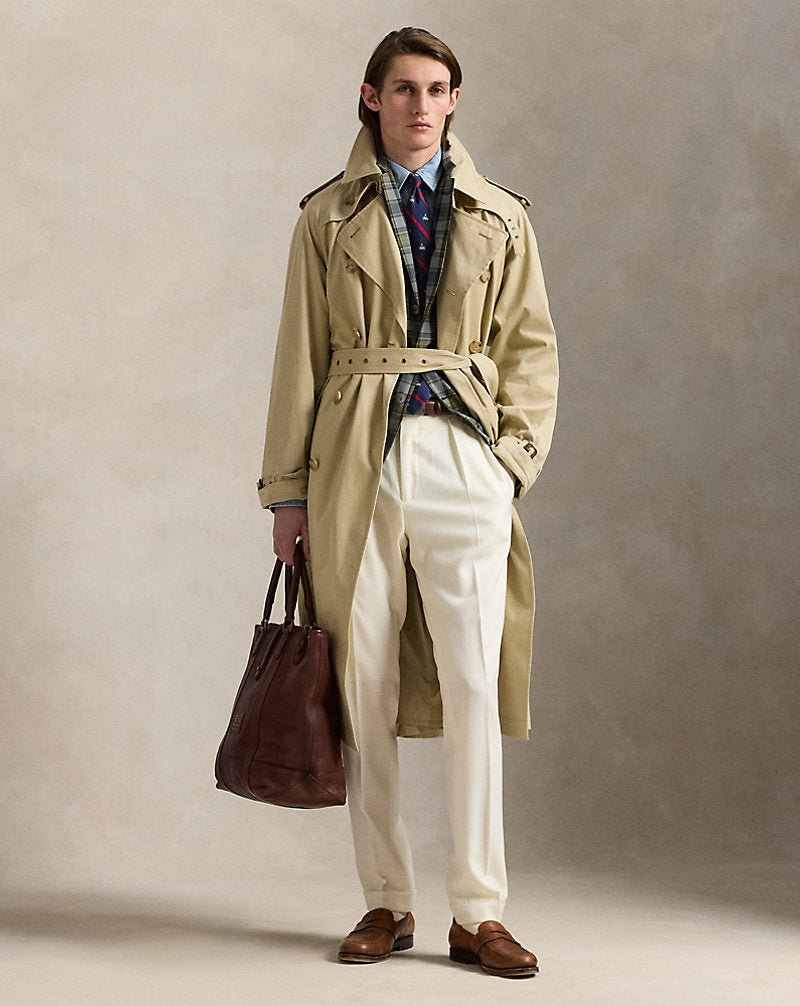 Lightweight Twill Trench Coat Hab Tan