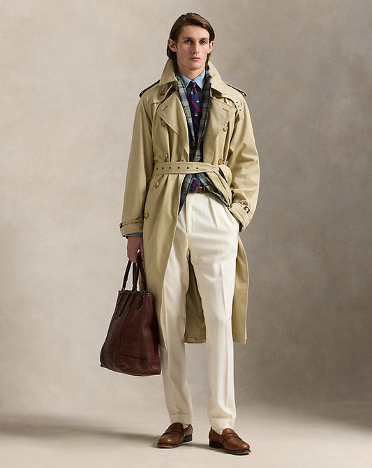 Lightweight Twill Trench Coat Hab Tan