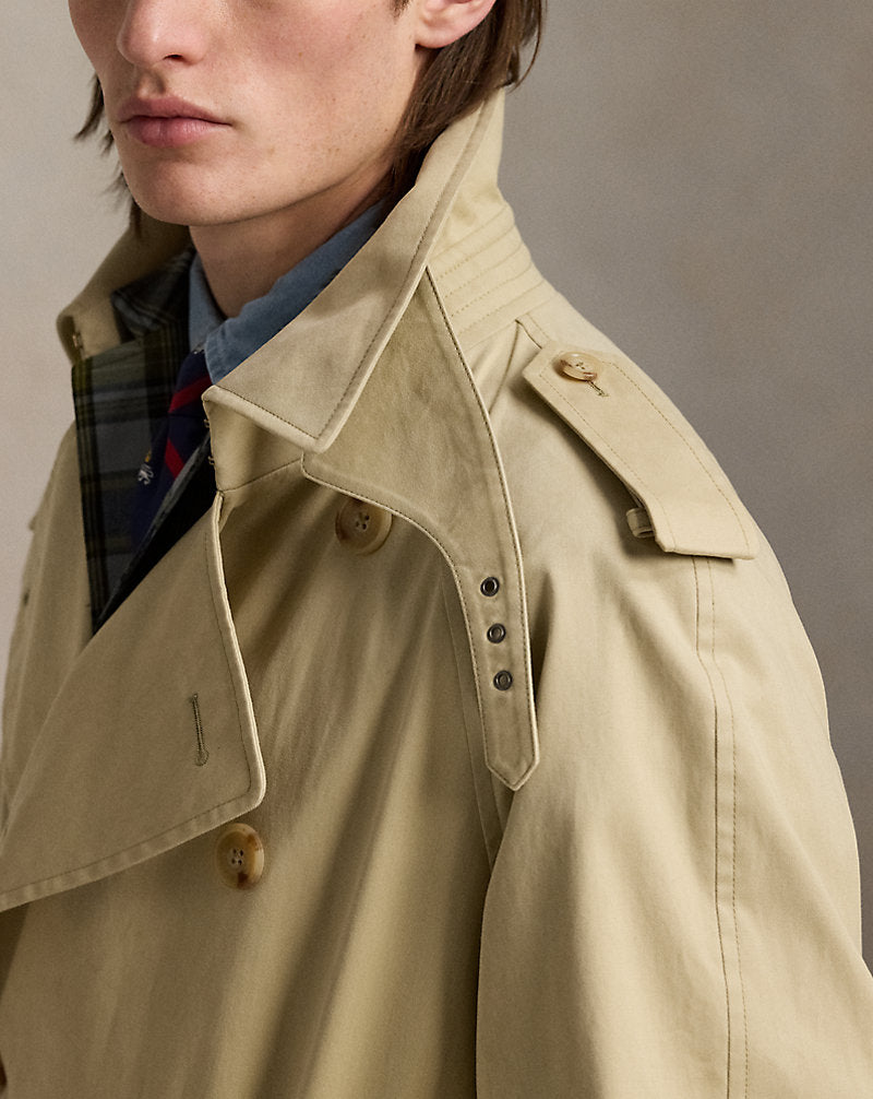 Lightweight Twill Trench Coat Hab Tan
