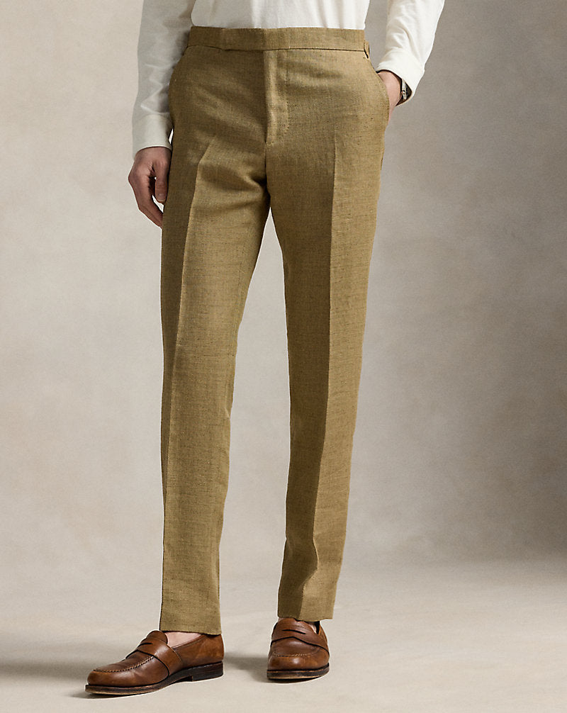 Linen-Silk Suit Trouser Tan/Brown