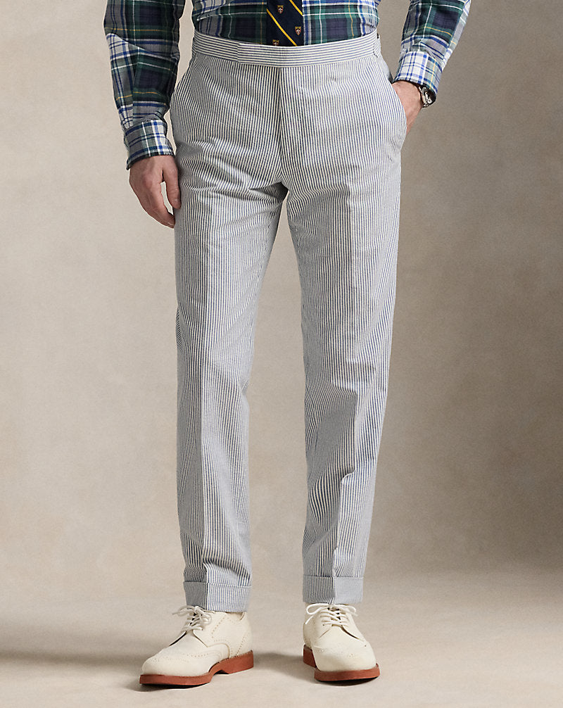 Seersucker Suit Trouser Vintage Blue/Cream