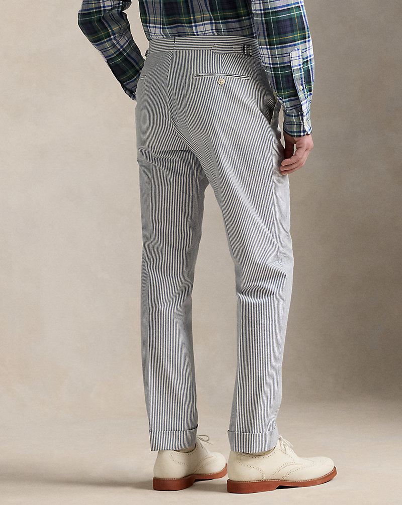 Seersucker Suit Trouser Vintage Blue/Cream