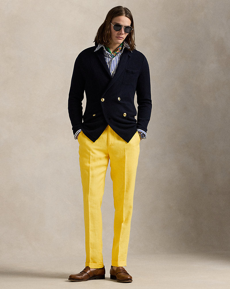 Linen Suit Trouser Sunfish Yellow