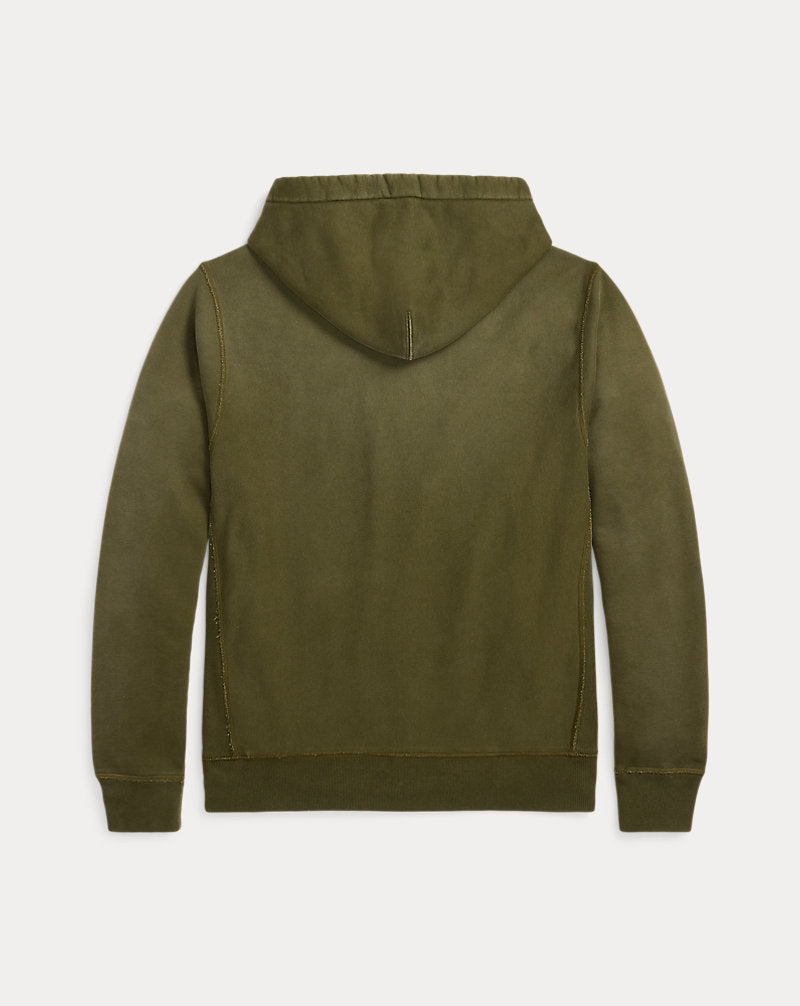 Garment-Dyed Fleece Hoodie Olive