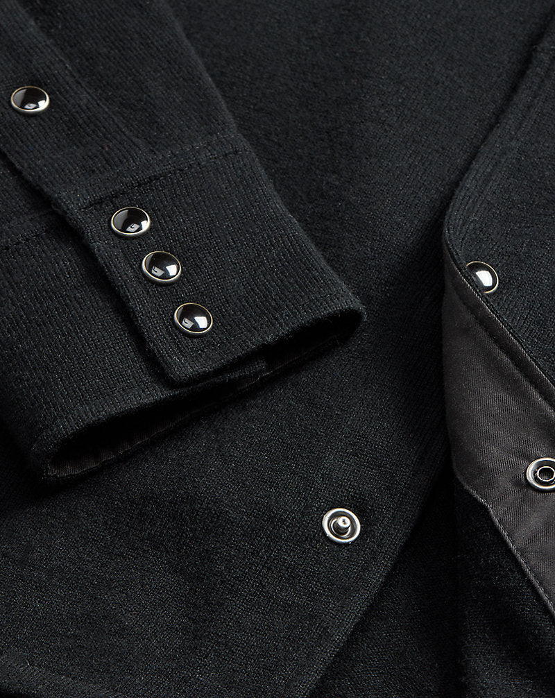 Wool-Cashmere Western Shirt Jumper Black