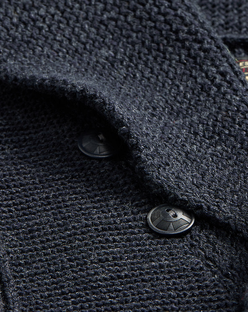 Cotton Shawl-Collar Cardigan Dark Navy Heather