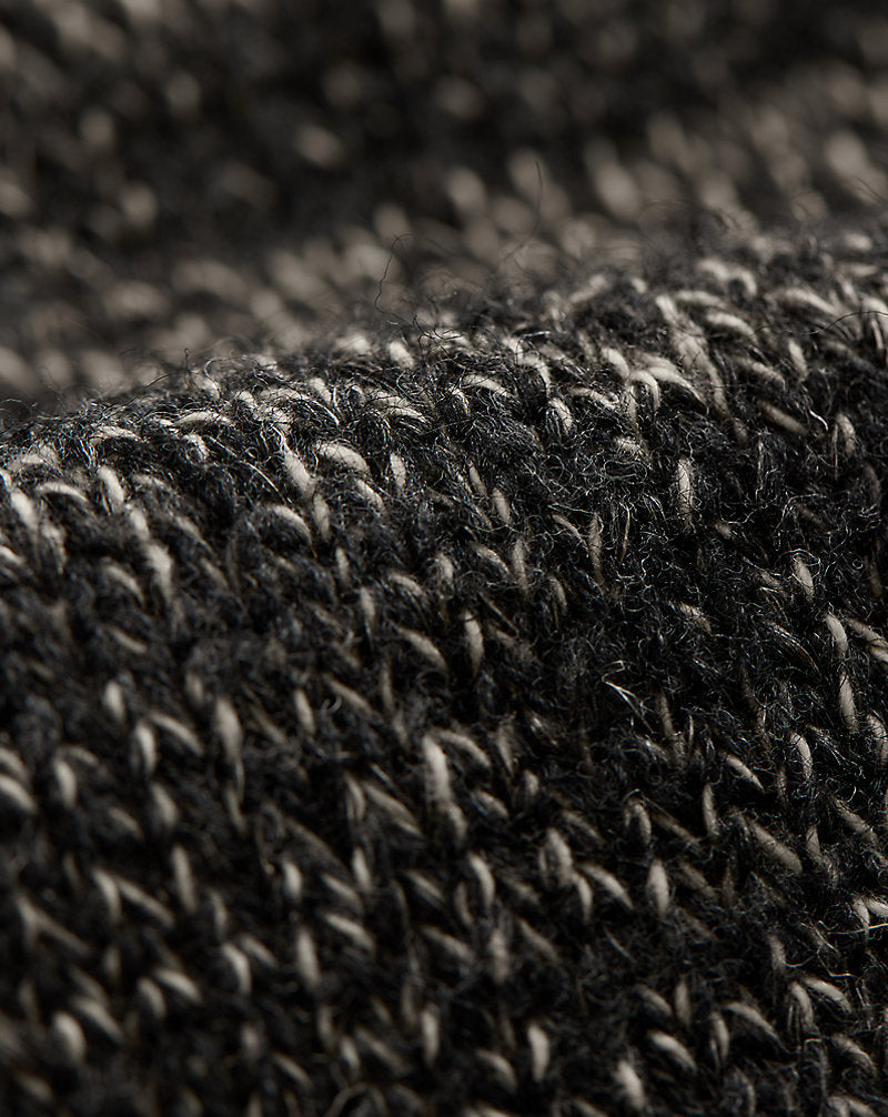 Marled Wool-Blend Roll Neck Jumper Black/Cream Marl