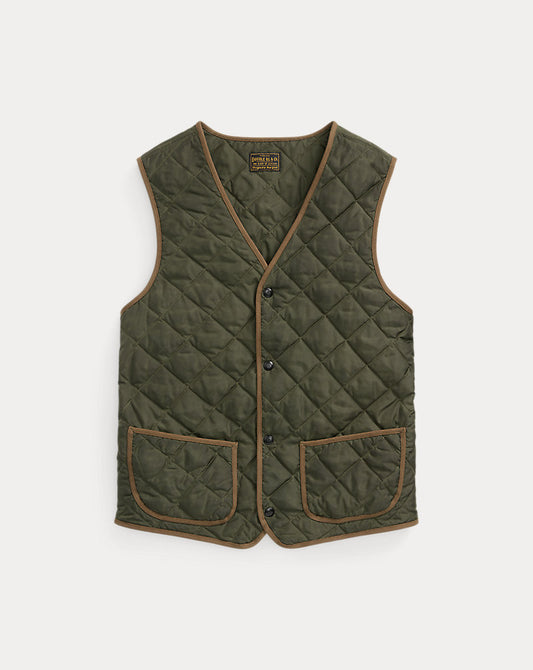 Quilted Liner Gilet Dark Green