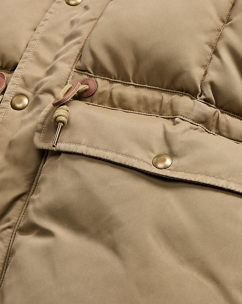 Quilted Hooded Jacket Vintage Khaki