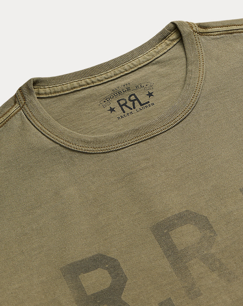 Garment-Dyed Logo Jersey T-Shirt Olive
