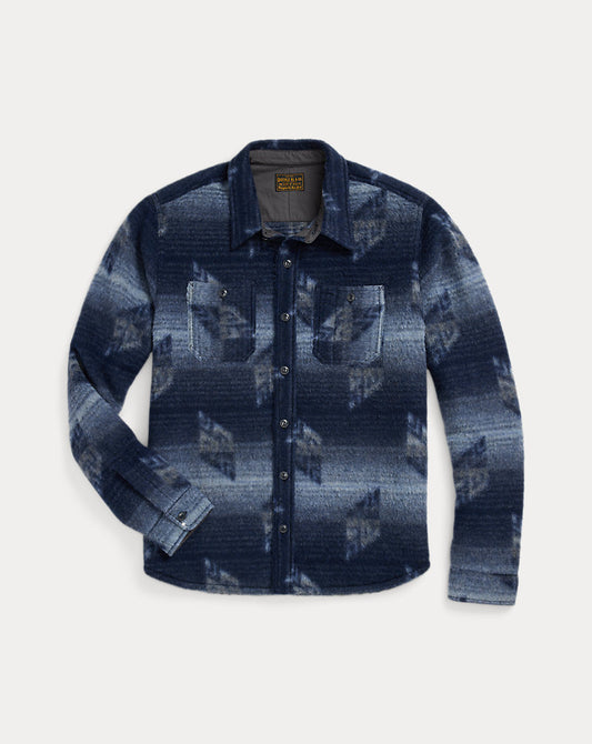 Double-Knit Jacquard Overshirt Navy/Multi