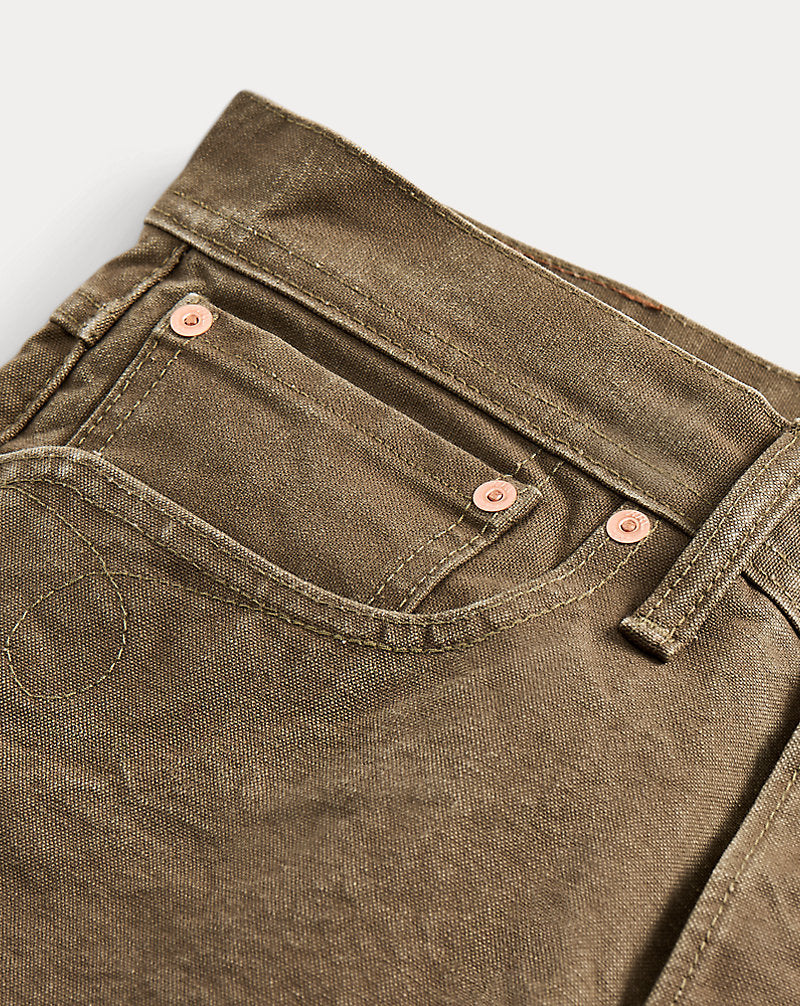 Limited-Edition Straight Canvas Trouser Medium Brown