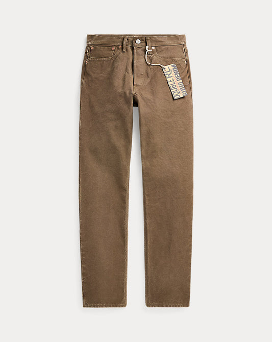 Limited-Edition Straight Canvas Trouser Medium Brown