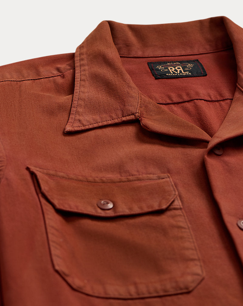 Garment-Dyed Twill Camp Shirt Brick