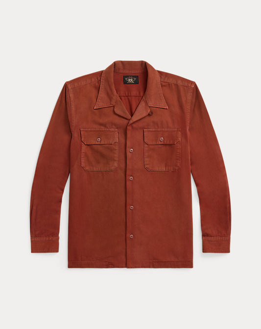 Garment-Dyed Twill Camp Shirt Brick