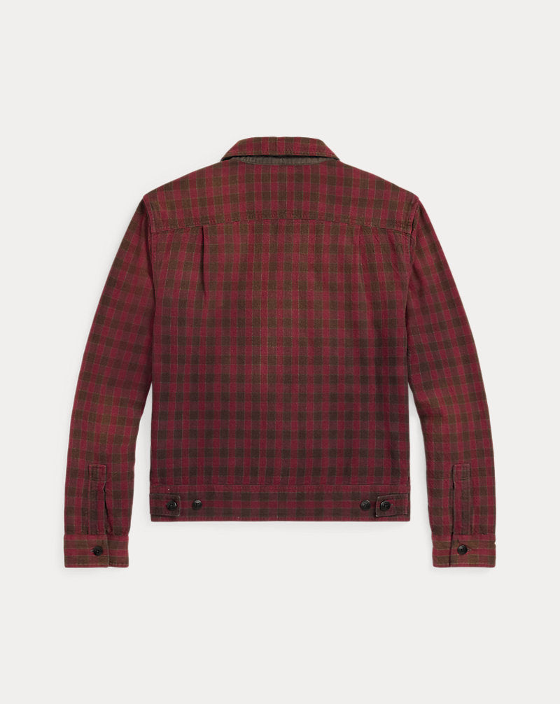 Checked Woven Shirt Jacket Red/Black