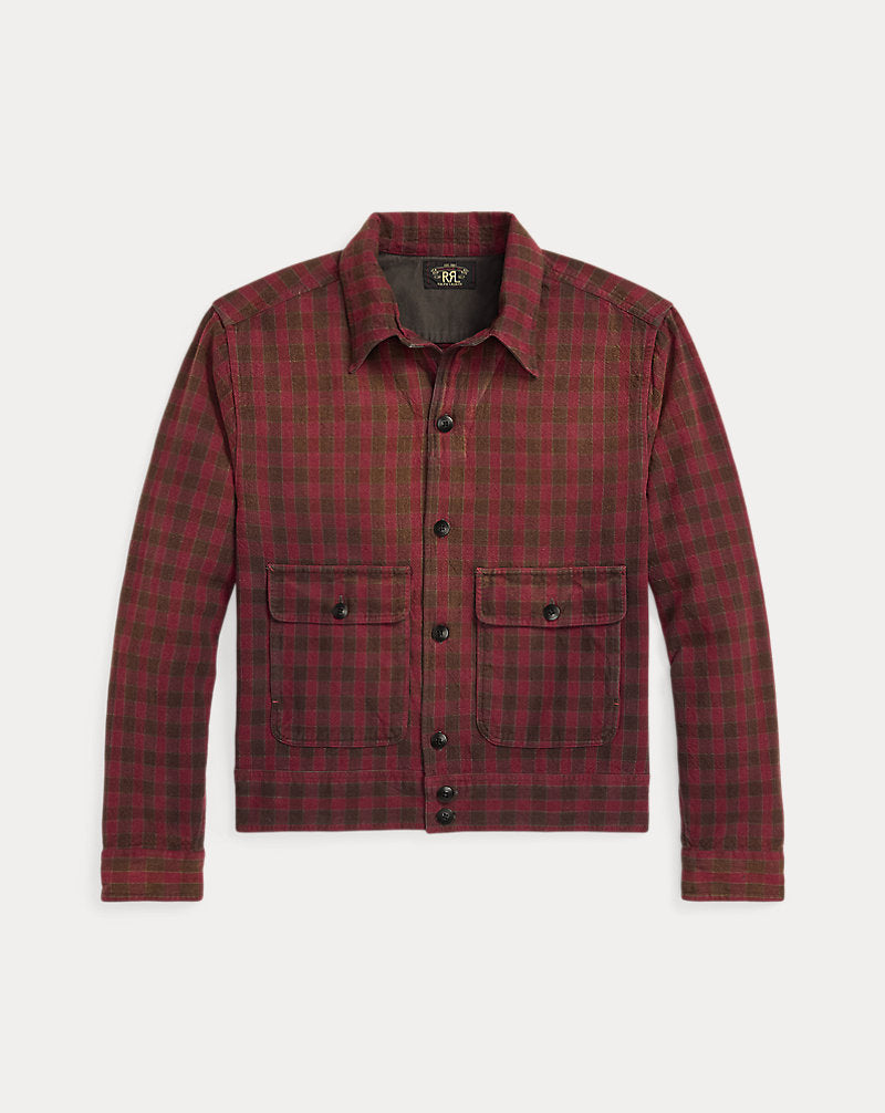 Checked Woven Shirt Jacket Red/Black