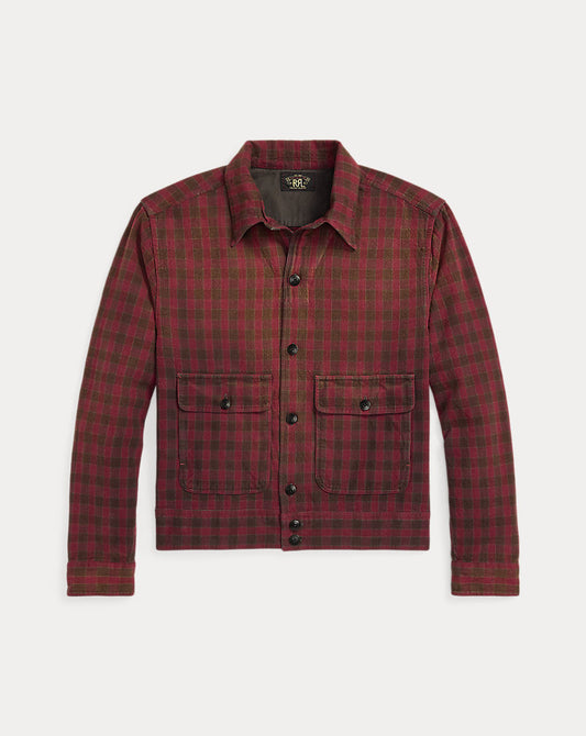 Checked Woven Shirt Jacket Red/Black