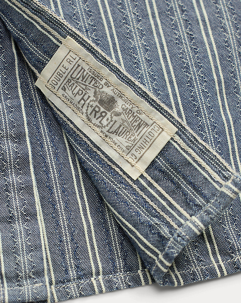 Striped Dobby-Chambray Workshirt Indigo/Cream