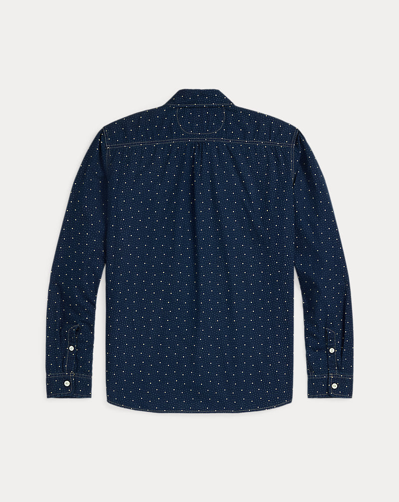 Dot-Print Indigo Workshirt Indigo