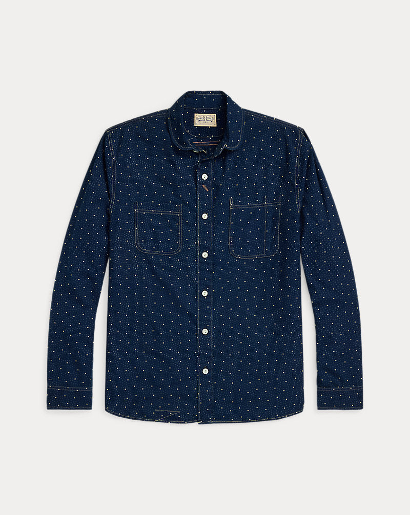 Dot-Print Indigo Workshirt Indigo