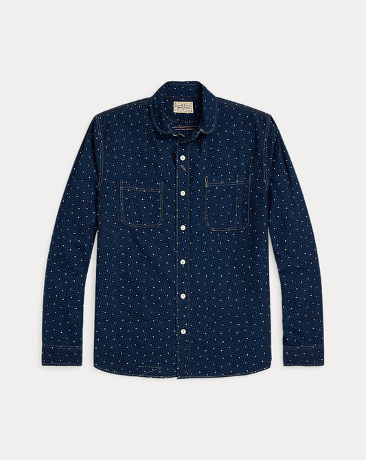 Dot-Print Indigo Workshirt Indigo