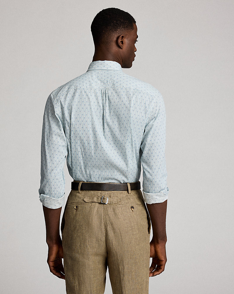 Floral-Print Woven Shirt Blue Multi
