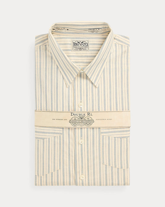 Striped Dobby Shirt Cream/Blue