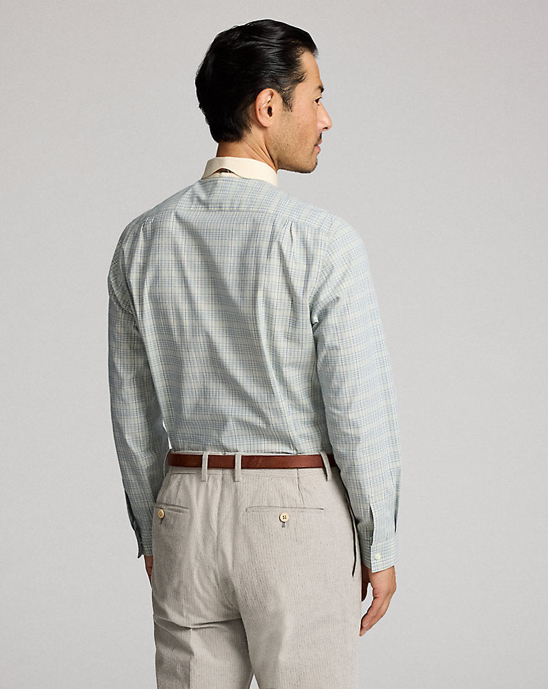 Slim Fit Checked Dobby Shirt Blue/White